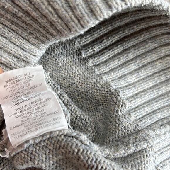 METHOD Gray Cream Colorblock Cableknit 1/4 Zip Sweater Men’s Size Small - Picture 6 of 7